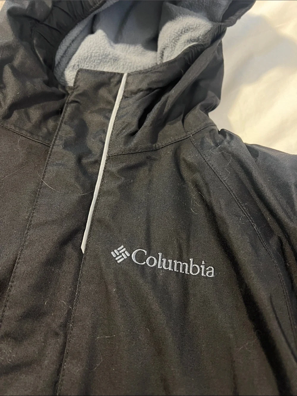 Columbia Kids Black and Gray Hooded Puffer Jacket